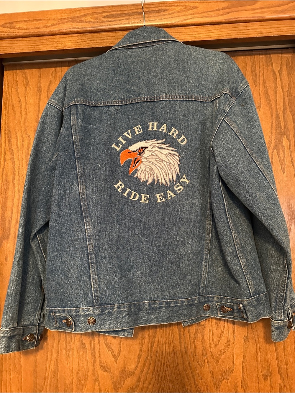 Harley-Davidson Blue Denim Trucker Jacket with Embroidered Logo